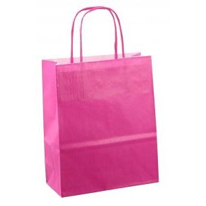 Papierbeutel mit Kordelzug, 18 x 08 x 22 cm, 50 Stück, Fuchsia