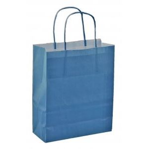 Sac en papier avec cordon 18x08x22cm 50pcs bleu clair
