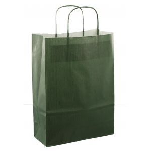 Papierbeutel mit Kordelzug, 22 x 10 x 31 cm, 50 Stück, dunkelgrün