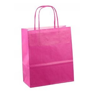 Sac en papier avec cordon 22x10x31cm 50pcs fuchsia