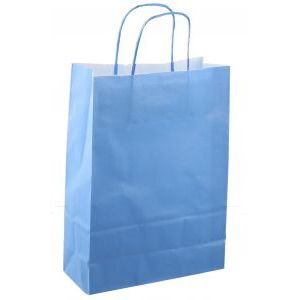 Papieren koordtas 22x10x31cm 50st licht blauw