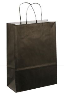 Sac en papier avec cordon 22x10x31cm 50 pcs noir