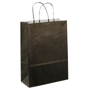 Sac en papier avec cordon 22x10x31cm 50 pcs noir