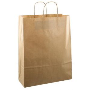 Sac à cordon en papier 32x12x41cm 50 pièces kraft marron