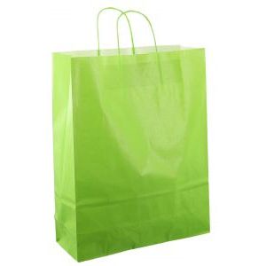 Sac en papier avec cordon 32x12x41cm 50pcs vert clair