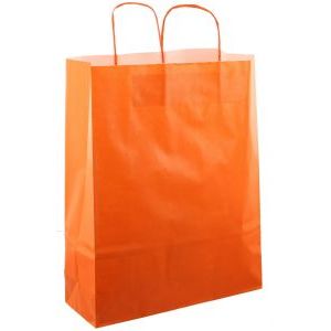 Sac en papier avec cordon 32x12x41cm 50pcs orange