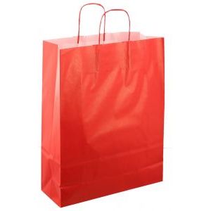 Sac en papier avec cordon 32x12x41cm 50pcs rouge