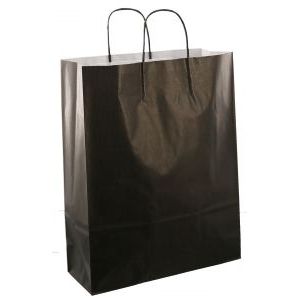 Papieren koordtas 32x12x41cm 50st zwart