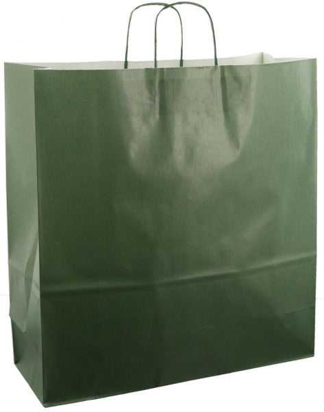 Sac en papier avec cordon 45x17x47cm 50pcs vert foncé