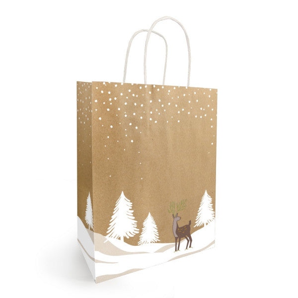 Papieren koordtas KERST 18x08x22cm TINO 50 stuks