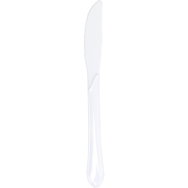 Depa - COUTEAU Plastique 18cm réutilisable BLANC 50 pièces