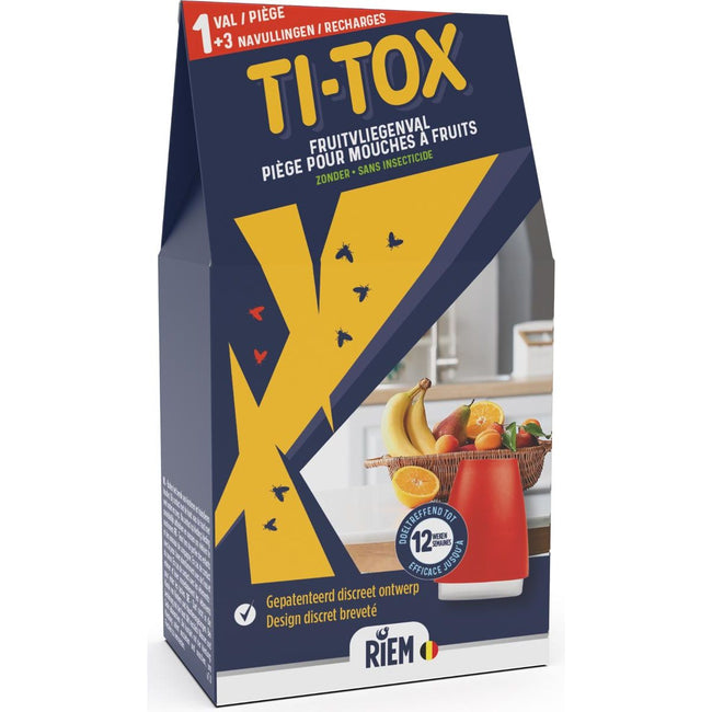 Riem - Riem Ti-Tox fruitvliegenval, 1 val + 3 navullingen