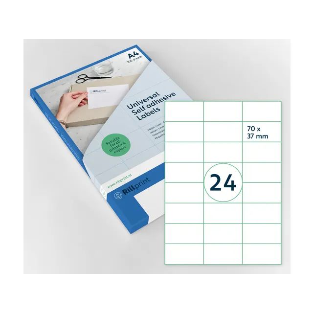 Klika - Etikett | Papier | 70x37mm | weiß | 2400 Stück