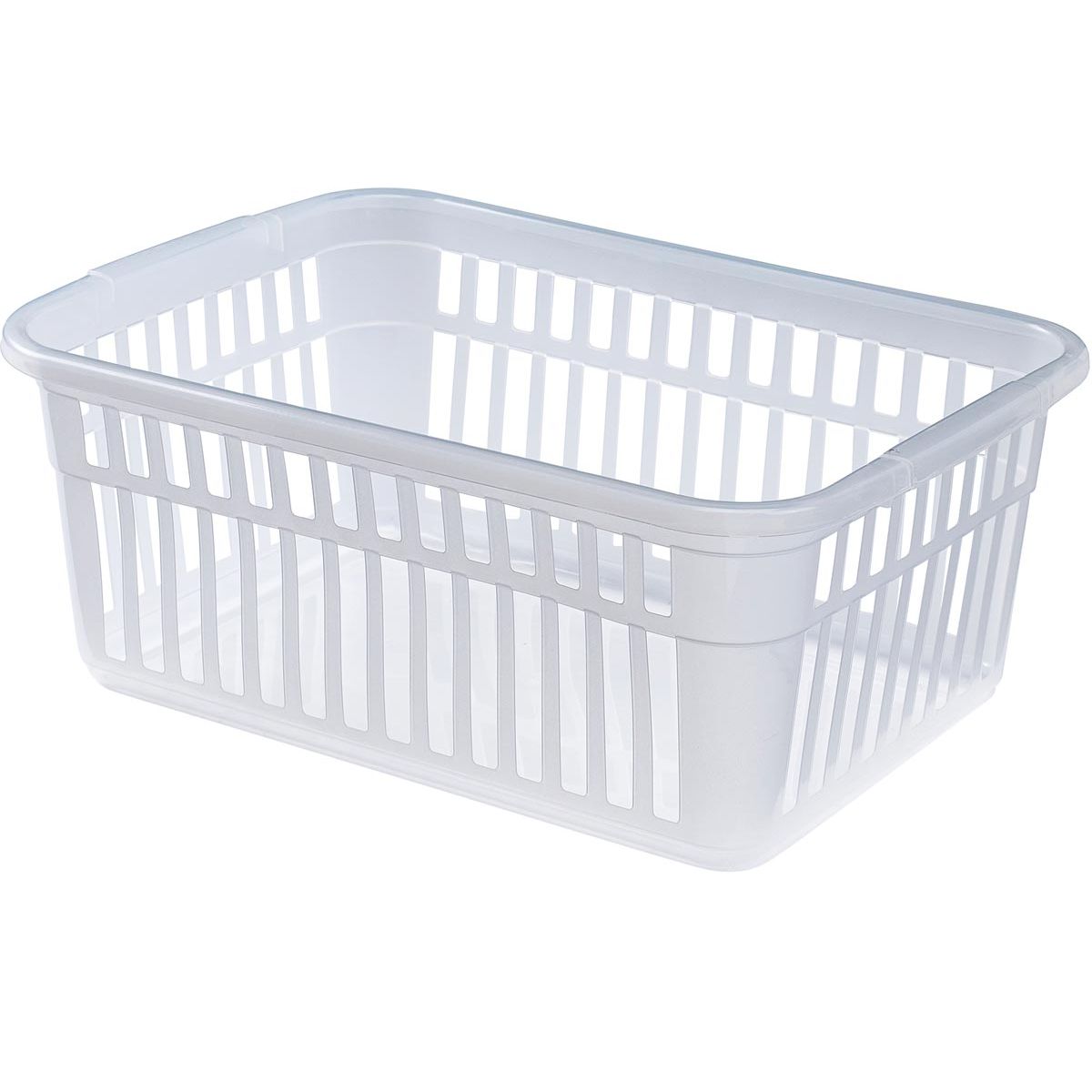 Whitefurze - Grand panier de rangement 45 cm, transparent