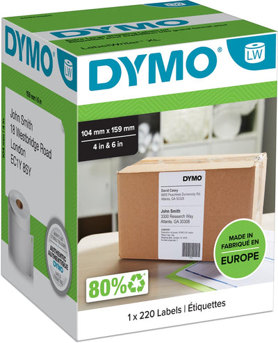 Dymo - Etiket LabelWriter 5XL étiquette d'expédition 104x159mm 1 rouleau de 220 pièces blanc