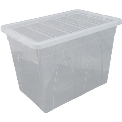 Whitefurze -   opbergdoos 64 liter, pak van 3 stuks, transparant