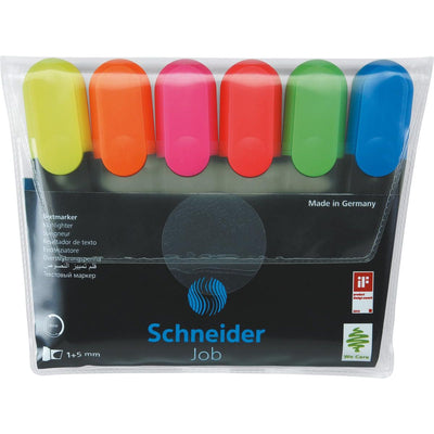 Schneider -  markeerstift Job 150, etui van 6 stuks in geassorteerde kleuren