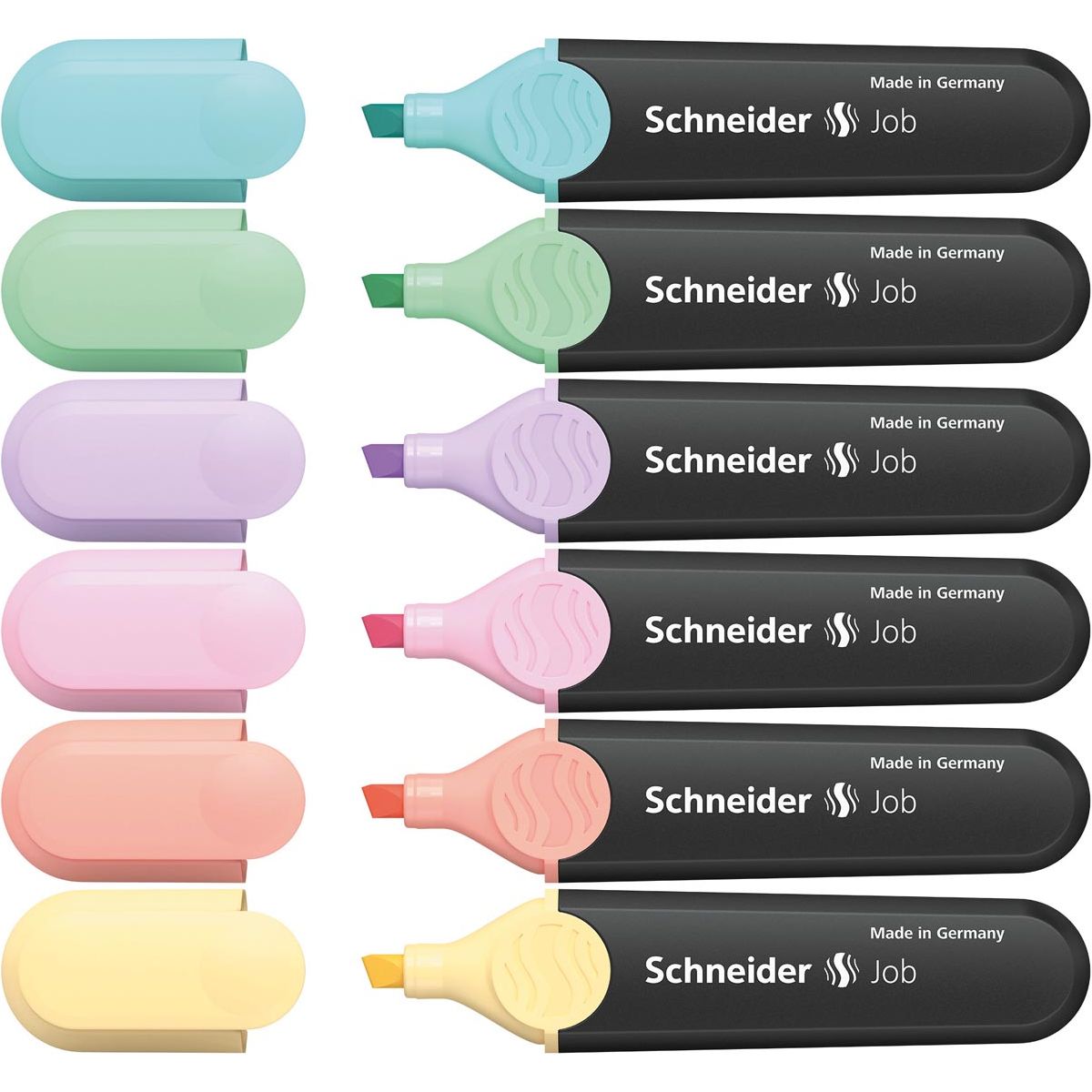 Schneider - markeerstift Job 150, etui van 6 stuks in geassorteerde pastelkleuren