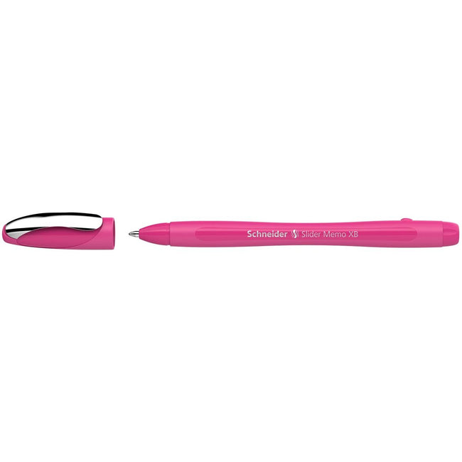 Schneider -  balpen Slider Memo Colour Edition, extra breed, blauwe inkt, power pink