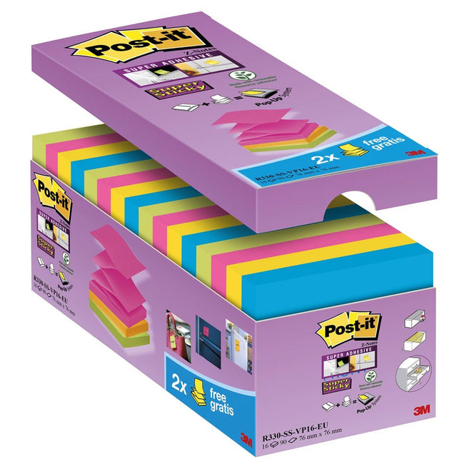 Post-it - Bloc-notes z-note s330 cul super collant