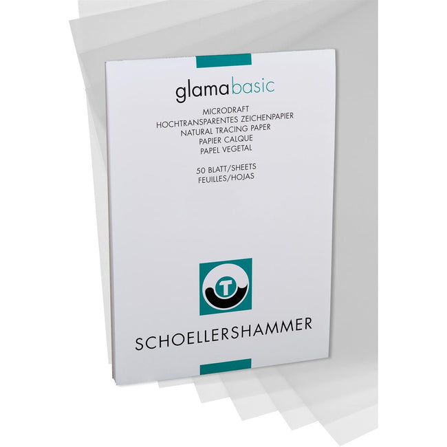 Schoellershammer - Papier Glama, 100 g, ft 29,7 x 42 cm, A3, transparent, bloc de 50 feuilles