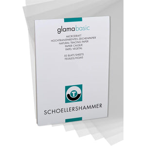 Schoellershammer -  Glama papier, 100 g, ft 29,7 x 42 cm, A3, transparant, blok van 50 vel