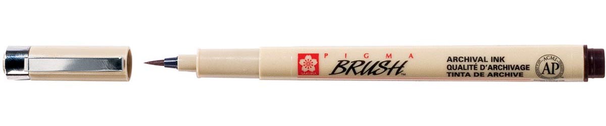 Sakura - bruhspen Pigma Brush, zwart