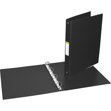 Aurora - Classeur à anneaux pour ft A4, 4 anneaux de 25 mm, en PVC, noir