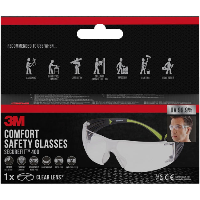 3M - Lunettes de sécurité 3m securefit 400 résistantes aux rayures