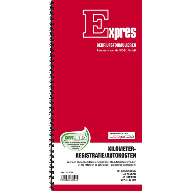 Sigel - carnet de kilométrage et de dépenses de voiture, autocopiant