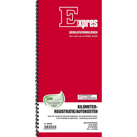 Sigel - carnet de kilométrage et de dépenses de voiture, autocopiant