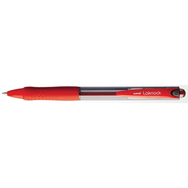 Uni-ball - Stylos à bille Laknock largeur d'écriture 0,4 mm, pointe d'écriture : 1 mm, pointe moyenne, rouge