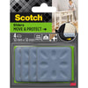 Scotch - Patins Move Protect, gris, Ft. 50 mm x 50 mm, blister de 4 pièces