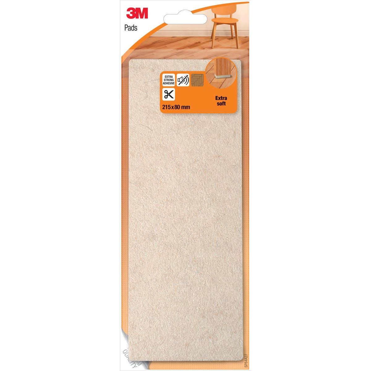 3M -  beschermende vloerpad, uit vilt, ft 21,5 x 8 cm