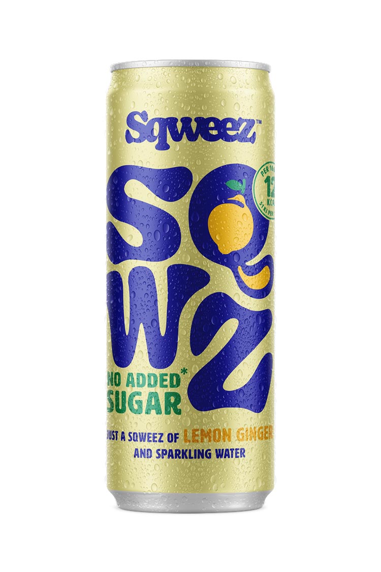 SQWZ -   frisdrank Lemon Ginger BIO, blikje van 25 cl, pak van 12 stuks