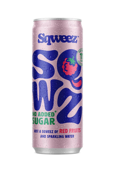 SQWZ - Boisson gazeuse BIO Fruits Rouges, canette 25 cl, paquet de 12