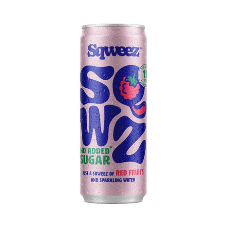SQWZ - Boisson gazeuse BIO Fruits Rouges, canette 25 cl, paquet de 12
