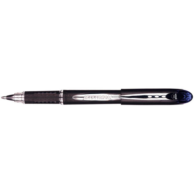 Uni-ball -  roller Jetstream blauw, schrijfbreedte 0,45 mm, medium schrift, schrijfpunt 1 mm, zwarte rubb...