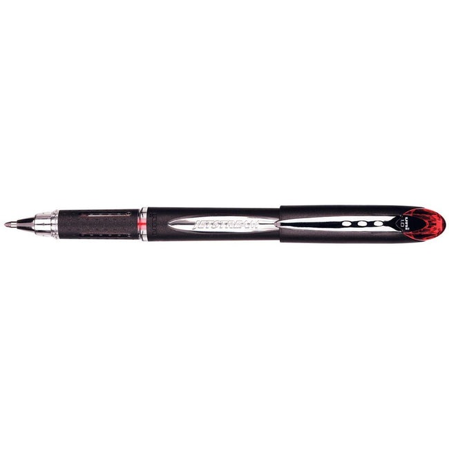 Uni-ball -  roller Jetstream rood, schrijfbreedte 0,45 mm, medium schrift, schrijfpunt 1 mm, zwarte rubbe...