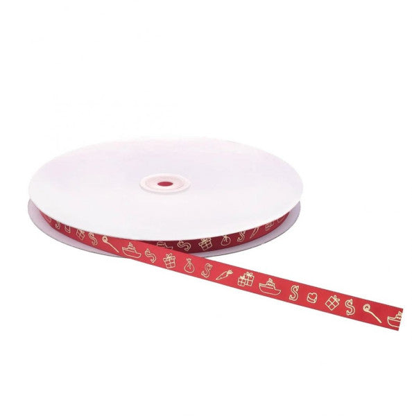 Ruban Satin Sint rouge 12mm x 100 mètres