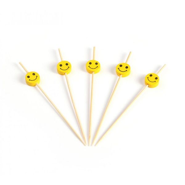 Timmers -  Smiley bamboe op prikker 120mm 150 stuks