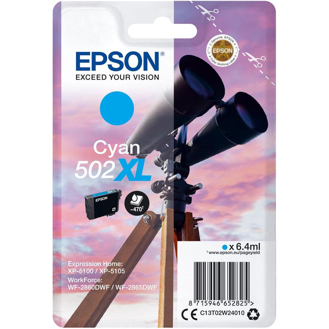 Epson - inktcartridge 502XL, 470 pagina's, OEM C13T02W24010, cyaan