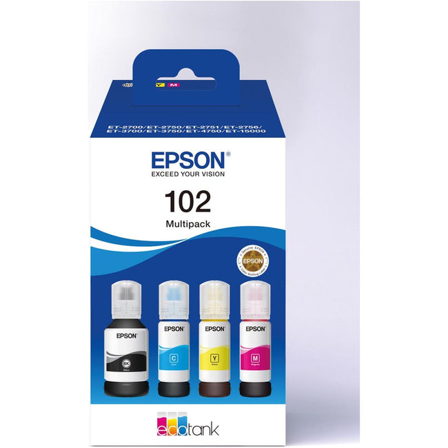 Epson - inktfles 102, 6.000 - 7.500 pagina's, OEM C13T03R640, 4 kleuren