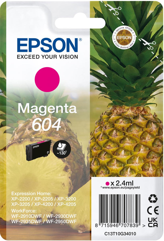 Epson - Cartouche d'encre 604 T10G34 rouge