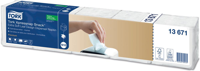 Tork - serviettes snap Snack pour distributeur, 2 épaisseurs, 500 par paquet