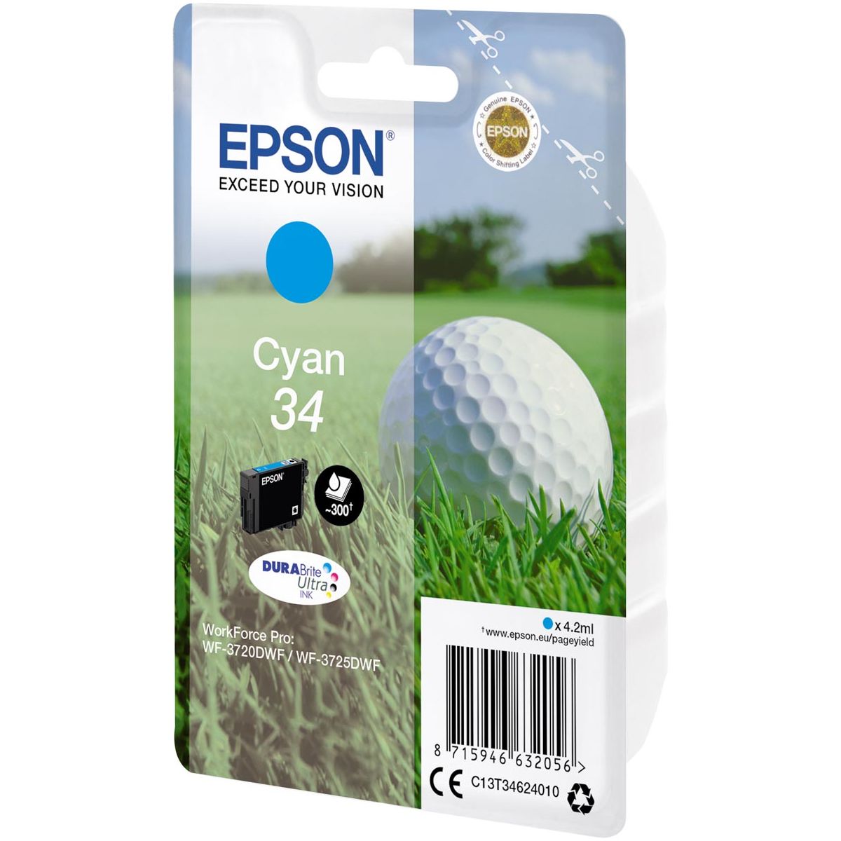 Epson - inktcartridge 34, 950 pagina's, OEM C13T34624010, cyaan