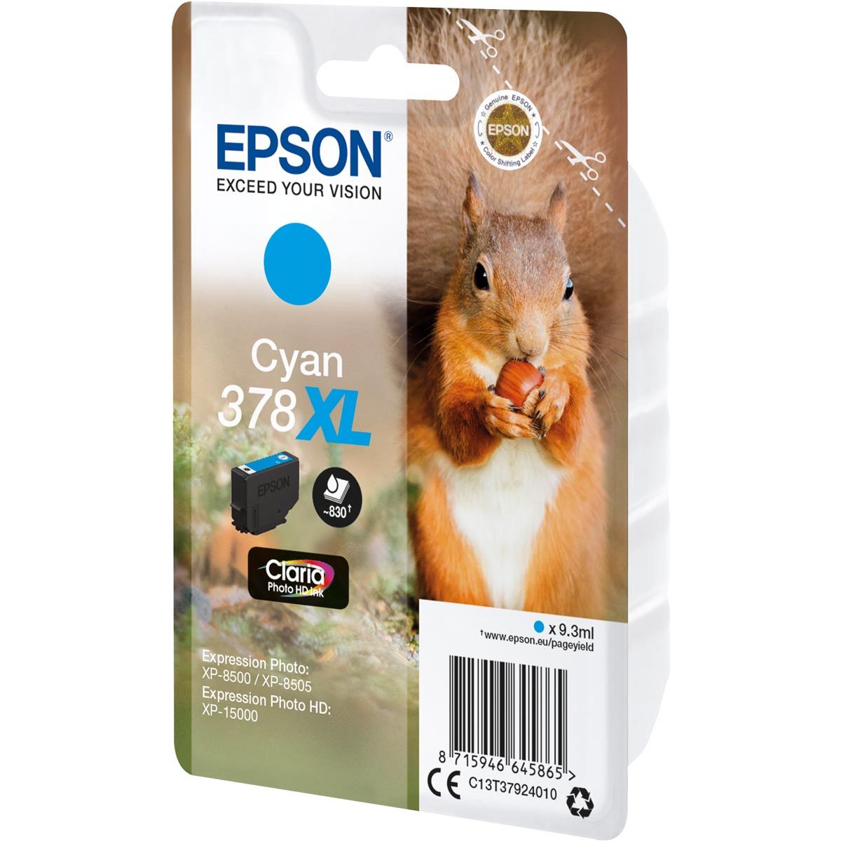 Epson - Inktcartridge 378 XL, 830 pagina's, OEM C13T37924010, cyaan