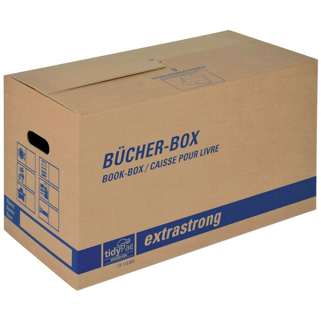 Tidypac - boîte à livres, pi 56 x 29,3 x 33 cm, marron