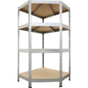 AR SHELVING -   rek Corner Rivet, ft 180 x 90 x 90 x 45 cm, 4 legborden uit HDF, gegalvaniseerd