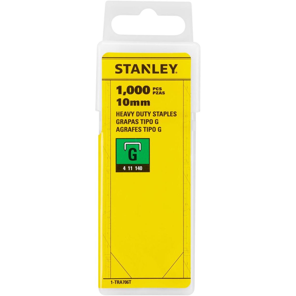 Stanley - Heftklammern Typ G, 10 mm, Schachtel mit 1.000 Heftklammern